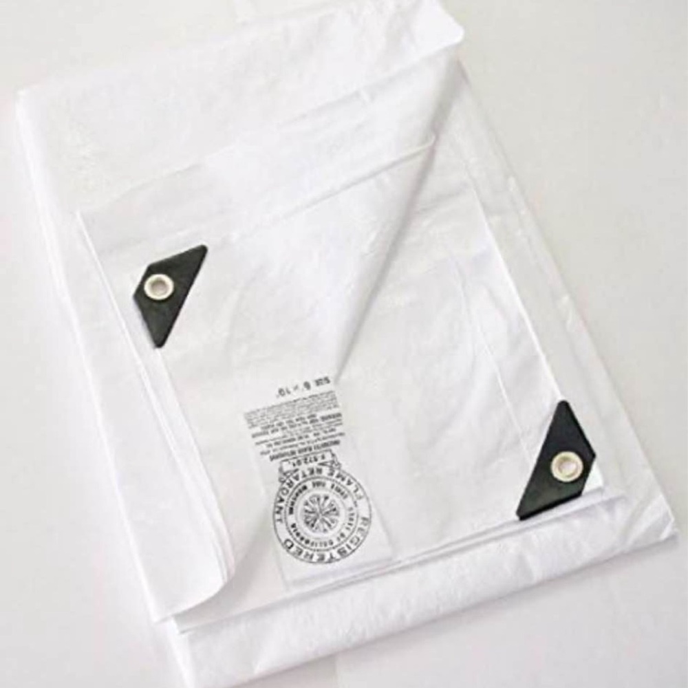 White Tarp with Black Reinforced Corners